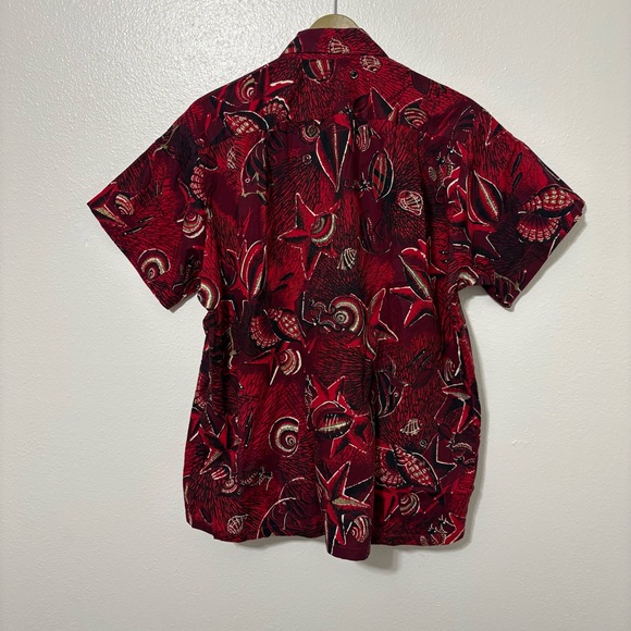 Reserved for Jennie - Alfred Shaheen Men’s Large Red Starfish Seashell Print - Picture 2 of 5